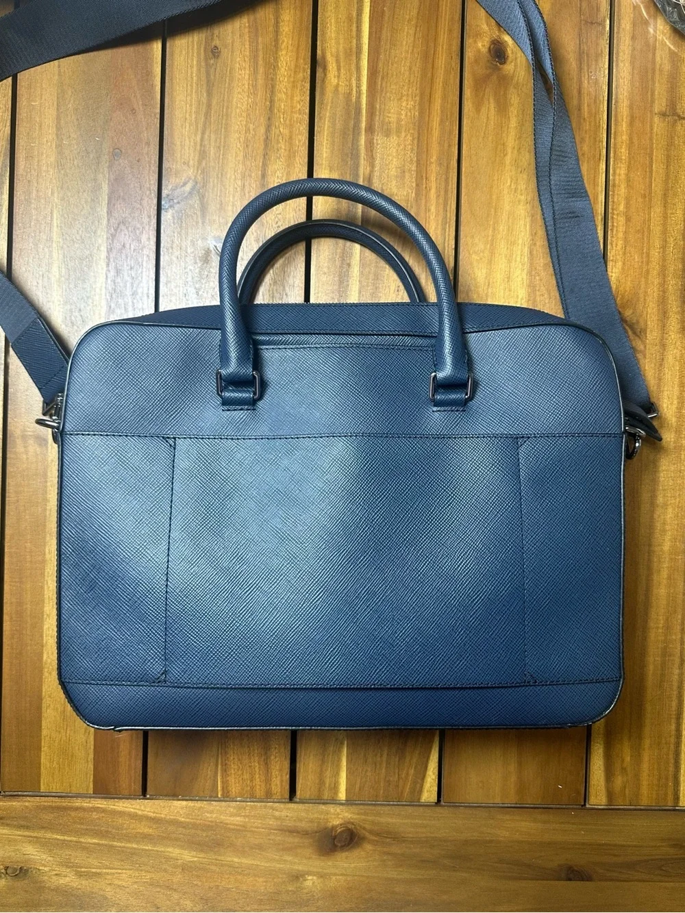 Michael Kors Navy Saffiano Leather Laptop Briefcase